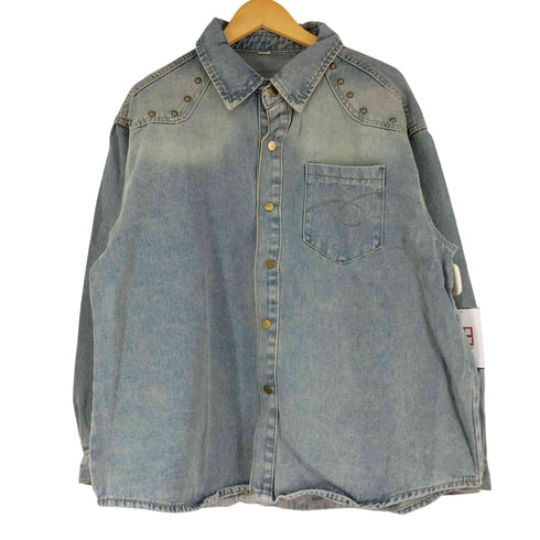 スタッズ加工 ウエスタン デニム シャツ ジャケット y2k メンズ JPN:XL