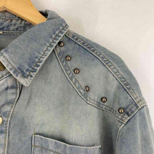 スタッズ加工 ウエスタン デニム シャツ ジャケット y2k メンズ JPN:XL