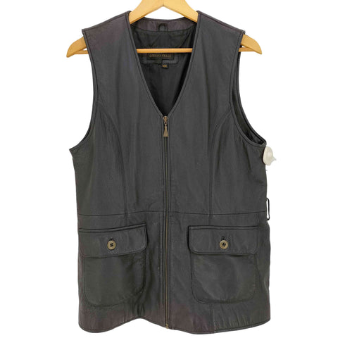 otello pelle 90s フラップポケット レザーベスト メンズ import:M