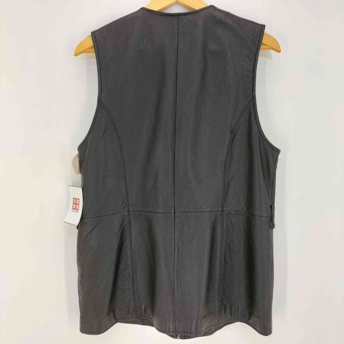 otello pelle 90s フラップポケット レザーベスト メンズ import:M
