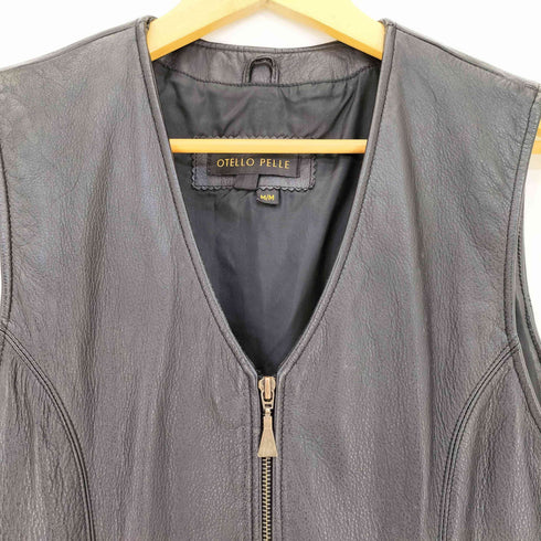 otello pelle 90s フラップポケット レザーベスト メンズ import:M