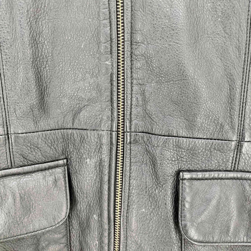 otello pelle 90s フラップポケット レザーベスト メンズ import:M