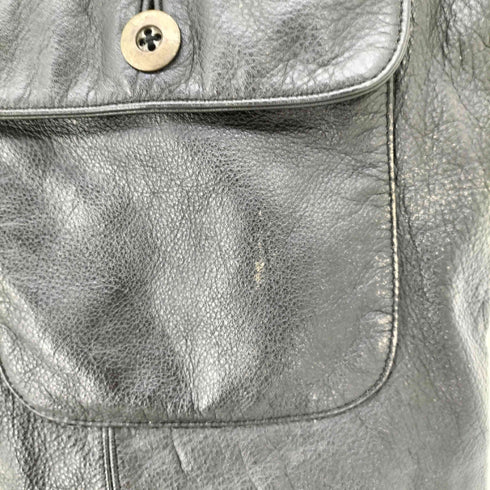 otello pelle 90s フラップポケット レザーベスト メンズ import:M
