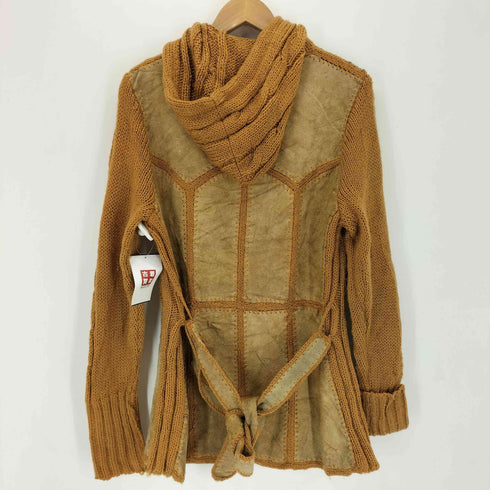 C.F FASHION SPLIT LEATHER レザーパッチワーク ドッキングコート レディース S