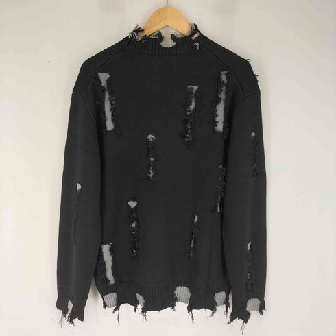CHAORENBANG ダメージ加工 ハイネック ニット メンズ JPN:M