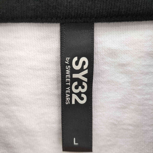 エスワイサーティトゥー SY32 by SWEET YEARS ロゴワッペン バック刺繍 ロゴパッチ L/S ポロシャツ メンズ import:L