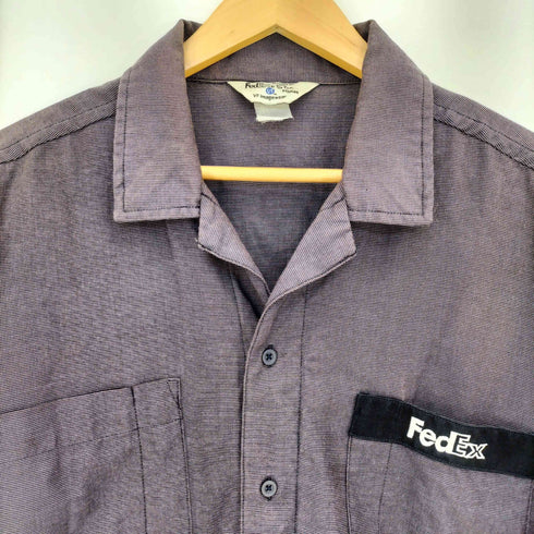 Fedex 企業系ワッペン 開襟コットンシャツ メンズ