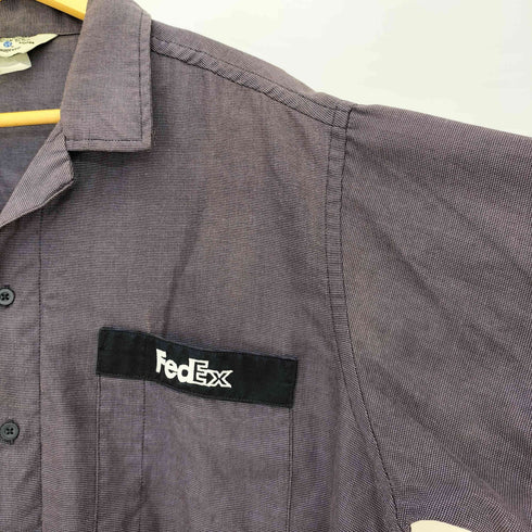 Fedex 企業系ワッペン 開襟コットンシャツ メンズ