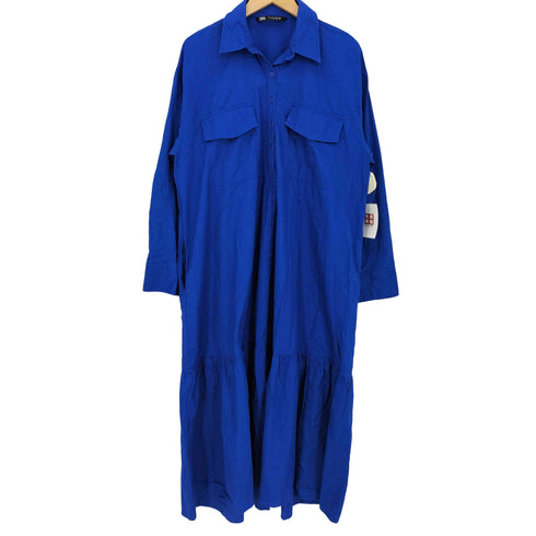 ザラ ZARA ポプリンシャツワンピース レディース import:L