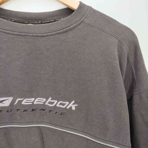 リーボック Reebok 00S 旧タグ 刺繍ロゴ パネル切替 クルーネック スウェット メンズ