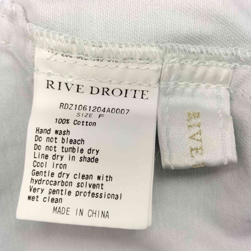 リヴドロワ RIVE DROITE ガーメントダイコットンツイルシャツ レディース FREE
