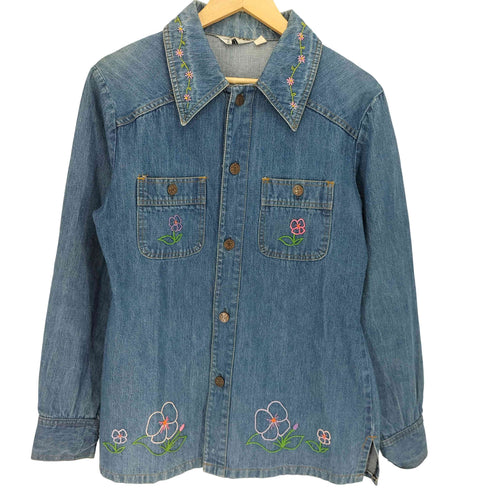 ジェーシーペニー JC Penney 70S BOYS 刺繍 デニム シャツ メンズ import:XL