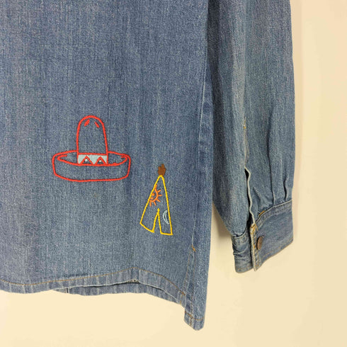 ジェーシーペニー JC Penney 70S BOYS 刺繍 デニム シャツ メンズ import:XL