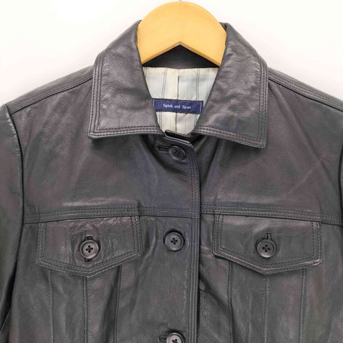 スピックアンドスパン Spick and Span レザー トラッカージャケット レディース