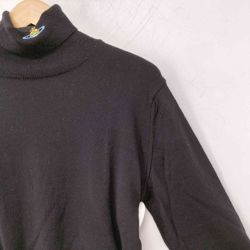 ヴィヴィアンウエストウッドレッドレーベル Vivienne Westwood RED LABEL イタリア製 オーヴ刺繍 タートルネックニット レディース import:M