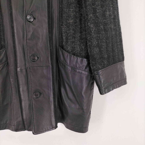 T'S collection ニット切替 レザージャケット レディース