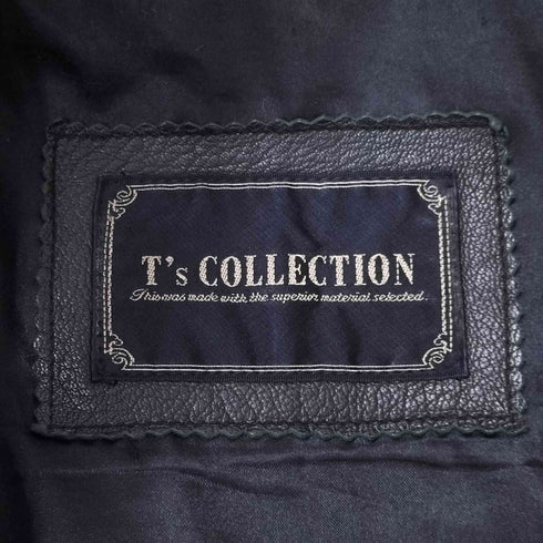 T'S collection ニット切替 レザージャケット レディース