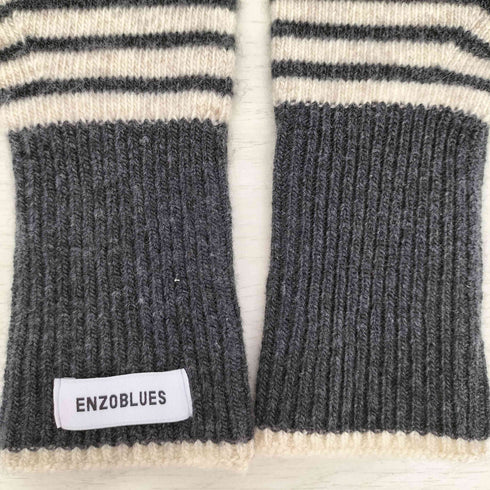ENZOBLUES ストライプウールロンググローブ レディース