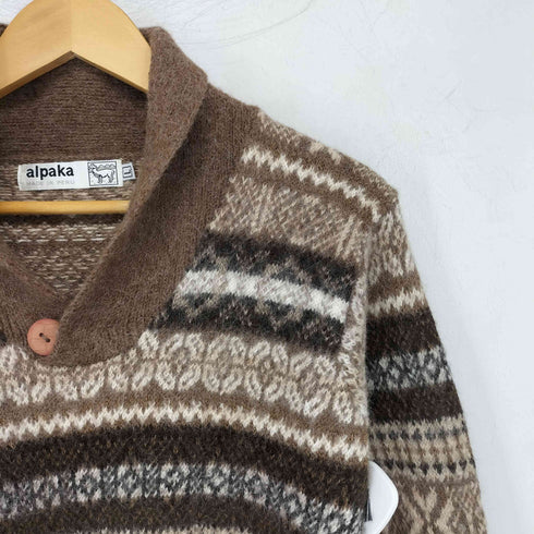 ショールカラー アルパカ ノルディック ニット メンズ import:L