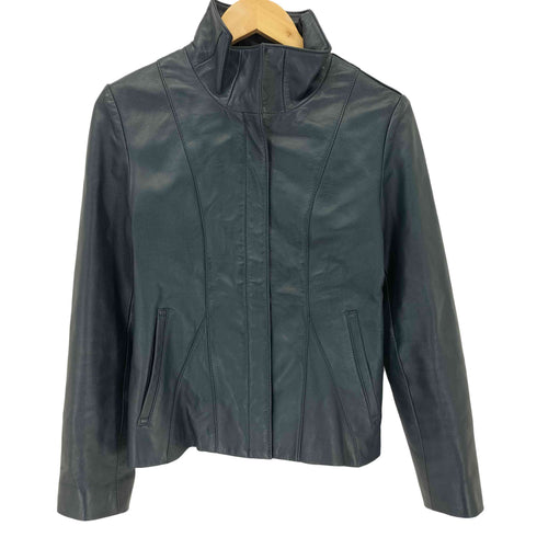 GIANNI LO GIUDICE ラムレザー スタンドカラー レザージャケット レディース 36