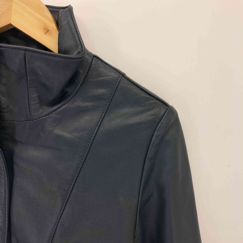 GIANNI LO GIUDICE ラムレザー スタンドカラー レザージャケット レディース 36