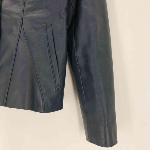 GIANNI LO GIUDICE ラムレザー スタンドカラー レザージャケット レディース 36