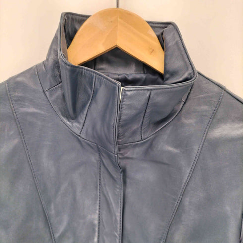 GIANNI LO GIUDICE ラムレザー スタンドカラー レザージャケット レディース 36