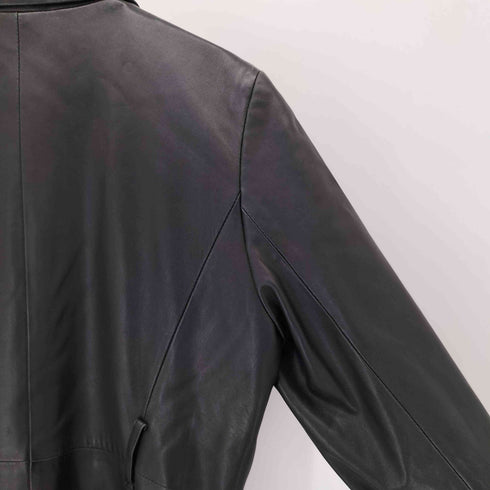 コムサデモード COMME CA DU MODE ラムレザー スタンドカラーロングコート メンズ import:M