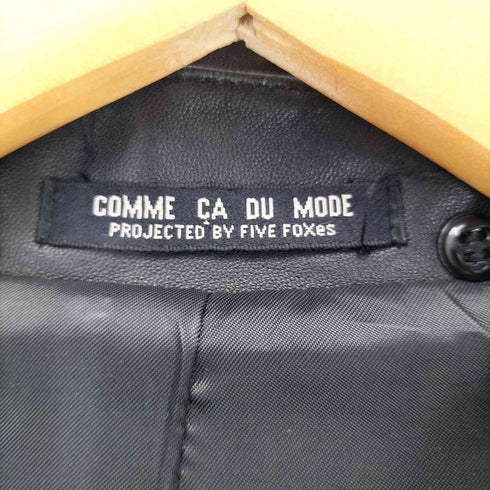 コムサデモード COMME CA DU MODE ラムレザー スタンドカラーロングコート メンズ import:M