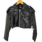 ザラ ZARA クロップド フェイクレザー ブルゾン エポレット レディース import:S