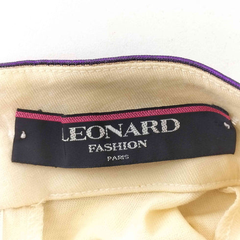 レオナール LEONARD ウール100 襟 宝石柄 半袖 トップス レディース M