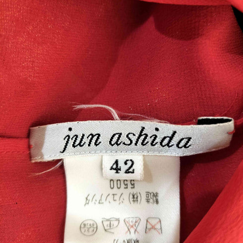 ジュンアシダ jun ashida 切替デザイン 花柄 バンドカラー 長袖 シャツ レディース 42