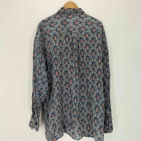 BOGARI ボガリ シルク100% ペイズリー柄シャツ メンズ XL
