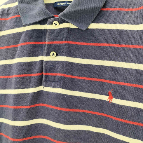 ポロスポーツラルフローレン POLO SPORT RALPH LAUREN 90S SPORT FIT ポニー 刺繍 ボーダー ポロシャツ メンズ import:M