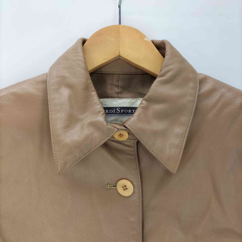 90S OLD genuine lamb leather 本革 羊革 クロップド オール リアル ラム レザー ジャケット レディース