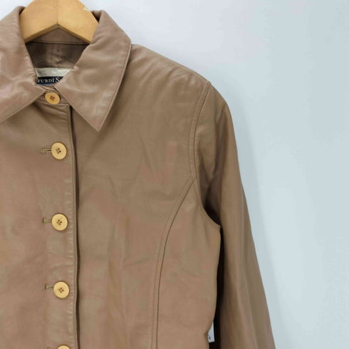 90S OLD genuine lamb leather 本革 羊革 クロップド オール リアル ラム レザー ジャケット レディース