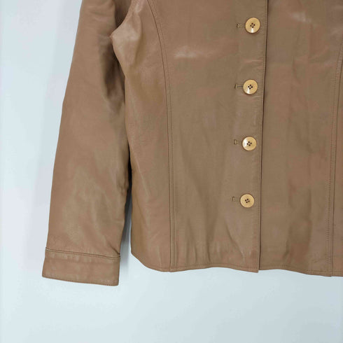 90S OLD genuine lamb leather 本革 羊革 クロップド オール リアル ラム レザー ジャケット レディース