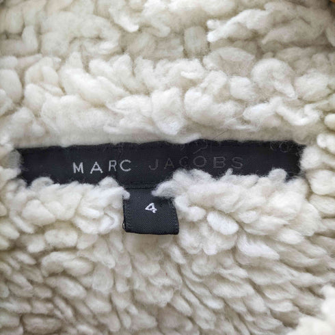 マークジェイコブス MARC JACOBS 裏地 ボア ランチ ムートン クロップド シングル ライダース トラッカー ジャケット 袖ジップアップ Y2K レディース 4