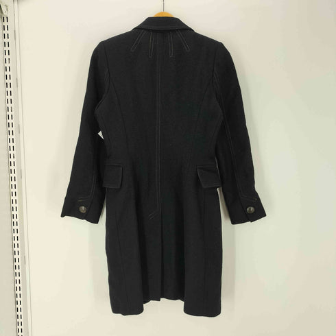 マックスアンドコー MAX&CO. MADE IN ITALY Mohair Wool イタリア製 モヘア ウール チェスター ロング コート ブラック レディース EUR:40