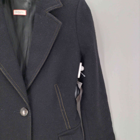 マックスアンドコー MAX&CO. MADE IN ITALY Mohair Wool イタリア製 モヘア ウール チェスター ロング コート ブラック レディース EUR:40