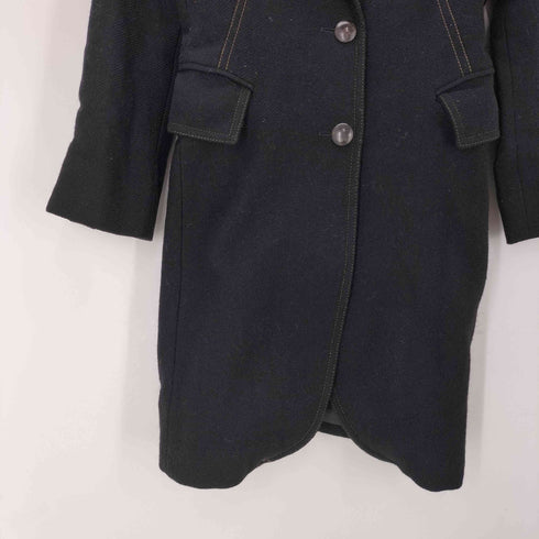 マックスアンドコー MAX&CO. MADE IN ITALY Mohair Wool イタリア製 モヘア ウール チェスター ロング コート ブラック レディース EUR:40