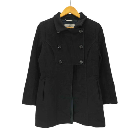 スポーツマックス SPORTMAX by Max Mara 90S OLD MADE IN ITALY Napoleon イタリア製 白タグ バージン ウール ダブル ナポレオン バルマカーン ステンカラー ロング コート ブラック Y2K レディース EUR:42