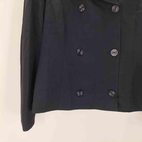 スポーツマックス SPORTMAX by Max Mara 90S OLD MADE IN ITALY Napoleon イタリア製 白タグ バージン ウール ダブル ナポレオン バルマカーン ステンカラー ロング コート ブラック Y2K レディース EUR:42