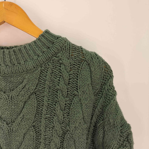 マウジー moussy M_ CABLE KNIT TUNIC ケーブルニット レディース FREE