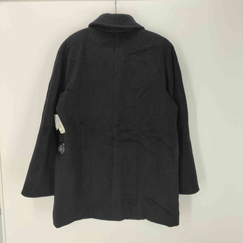 マックスマーラ MAX MARA MADE IN ITALY Cashmere Wool イタリア製 白タグ カシミア バージン ウール バルマカーン ステンカラー ロング コート ブラック レディース EUR:40