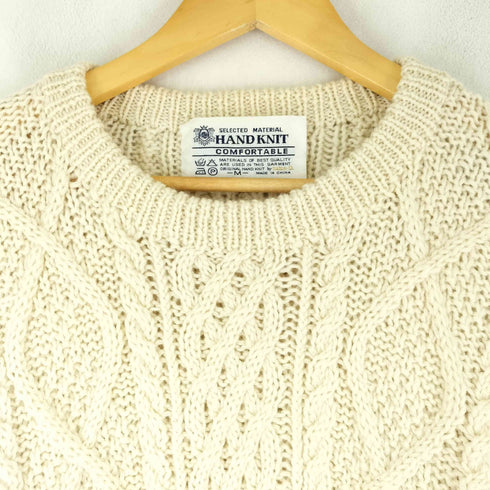 HAND KNIT ウール ケーブルニット メンズ import:M