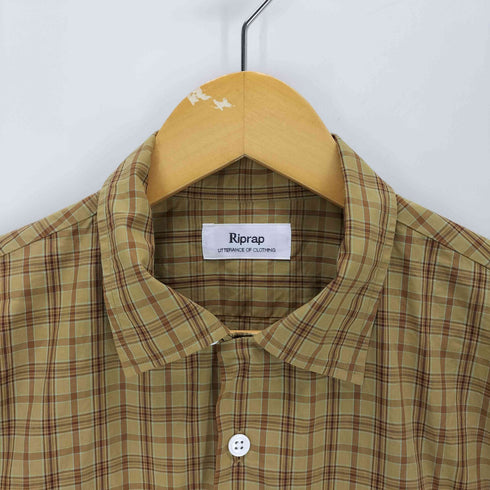 リップラップ Riprap SEMI-OPEN COLLAR SHIRTS ボタンダウン 長袖チェックシャツ メンズ LARGE