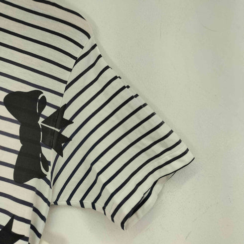 ローブドシャンブルコムデギャルソン robe de chambre COMME des GARCONS ボーダーリボンプリント半袖Tシャツ レディース
