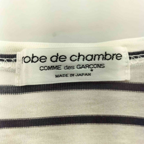 ローブドシャンブルコムデギャルソン robe de chambre COMME des GARCONS ボーダーリボンプリント半袖Tシャツ レディース