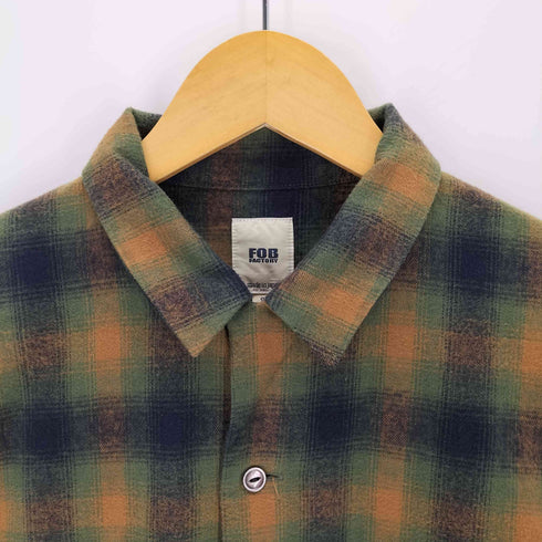 エフオービーファクトリー FOB FACTORY NEL OPEN COLLAR SHIRT 長袖 オンブレチェックシャツ メンズ 2